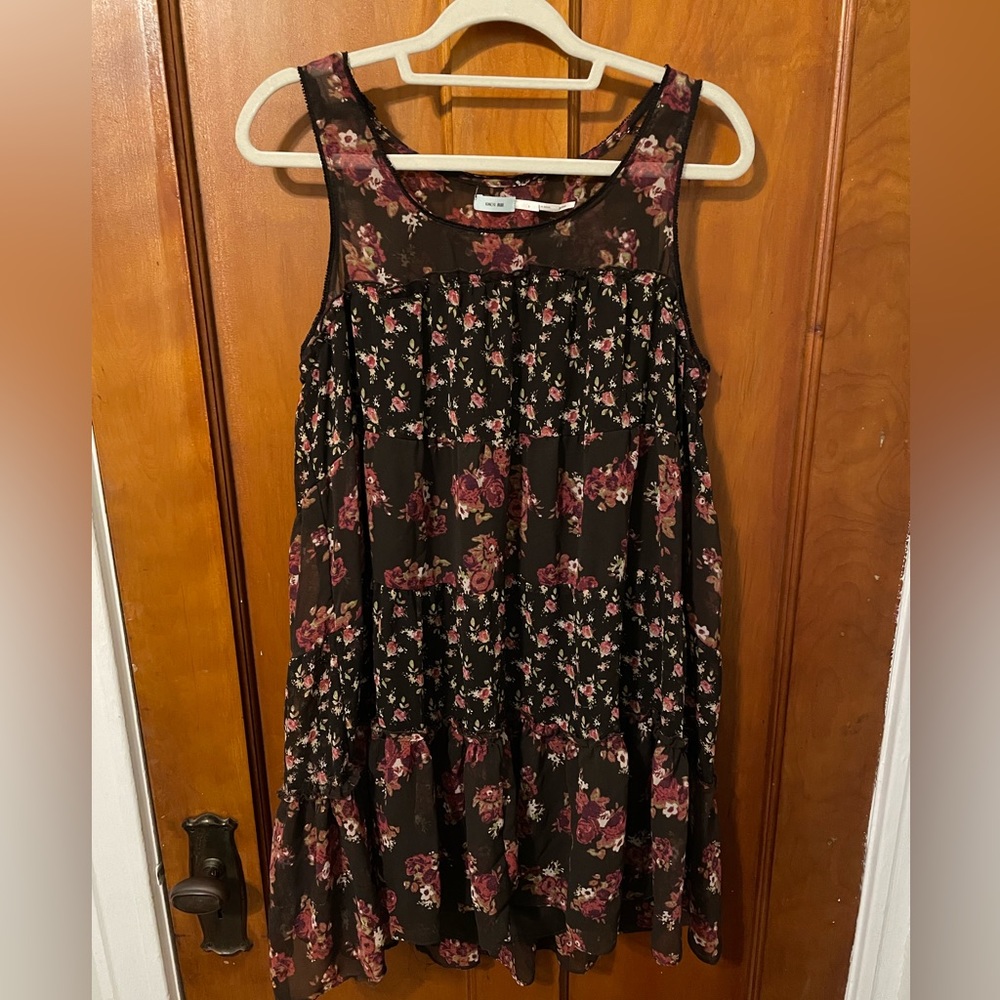 Brown Flower Mini Dress